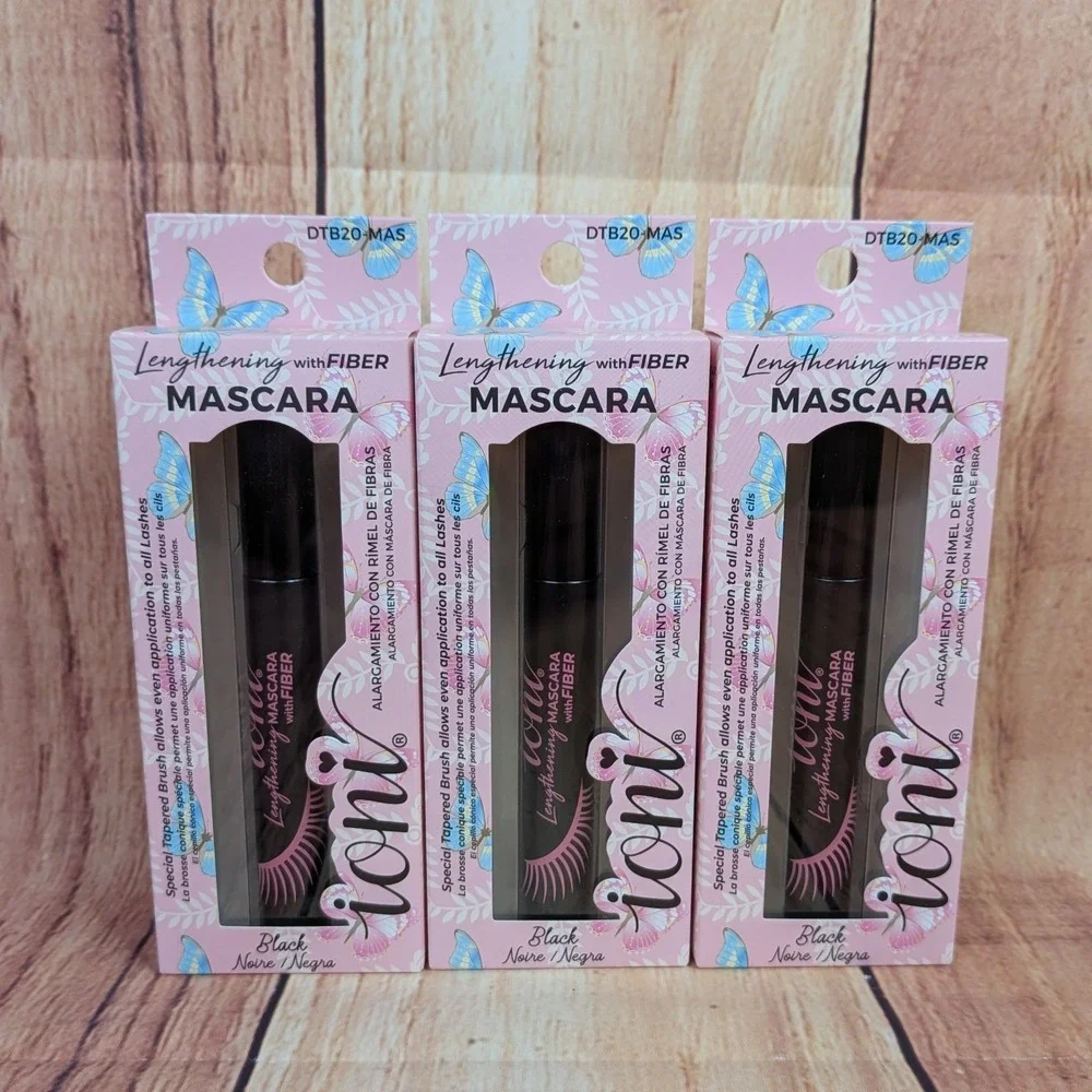3 PK Ioni Lengthening with Fiber Mascara Black with Tapered Brush